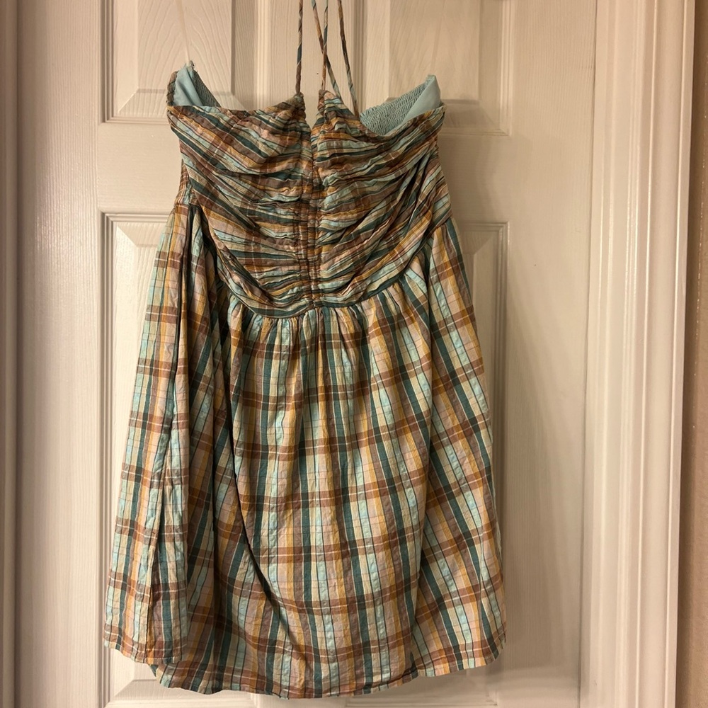 Plaid Strapless Dress
